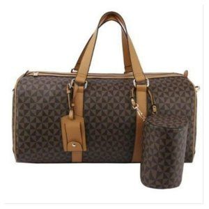 2 in 1 Travel Duffel Bag Set - Brown
